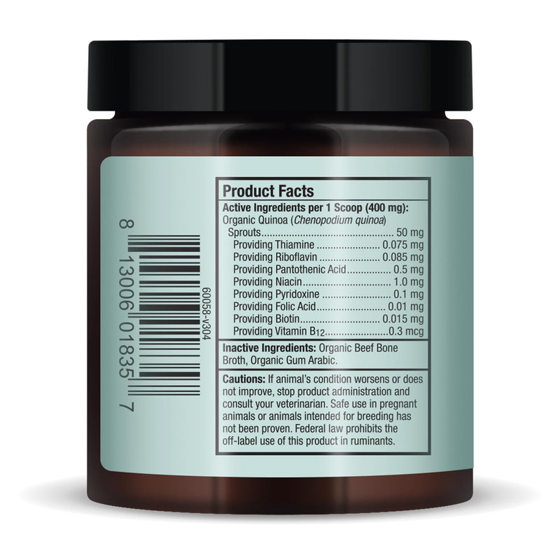 Bark & Whiskers Organic Vitamin B Complex, 0.85 Oz. (24 g), 60 Scoops, Supports A Healthy Nervous System & Endurance, Veterinarian Formulated, Non-GMO, Certified USDA Organic, Dr. Mercola - PawsPlanet Australia