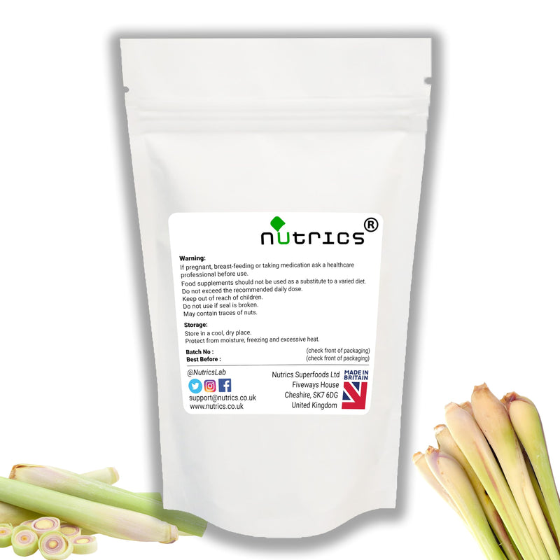 500mg Lemongrass 180 Veg Capsules - Cymbopogon Citratus 100% Pure - Free from fillers, Binders & Bulking Agents (180 V Capsules)