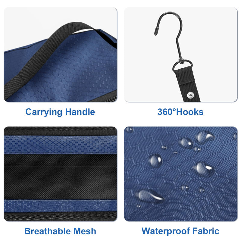 Olosar Suitcase Organizer, Travel Luggage Organizer Portable Hanging Travel Shelves Collapsible Hanging Packing Cubes for Carry on Suitcase Medium Navy blue-M