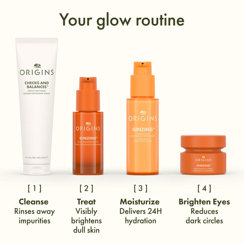 Origins GinZing Energizing Lightweight Moisturizer with Vitamin C, Ginseng, & Caffeine | Deeply Hydrates, Boosts Radiance, Plumps Fine, Dry Lines, 1.7 Fl Oz