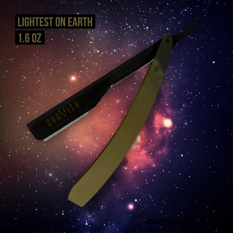 Professional Straight Razor - Ultra Exposed Straight Razor Kit with 10 Gravity Premium Blades, 2mm Exposed (Kingsman) Kingsman