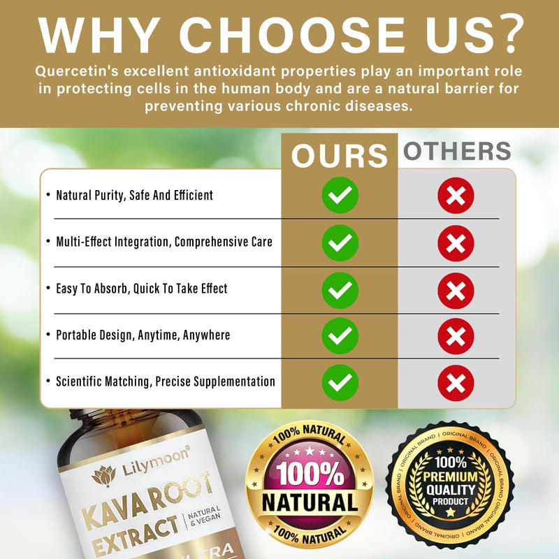 [Australia] - Kava Kava Root Extract Supplement, Natural Kava Root Drops Support Cognitive Function & Immune System, Vegan, Non-GMO & Additives Free (60 ml) 2 Fl Oz (Pack of 1) 