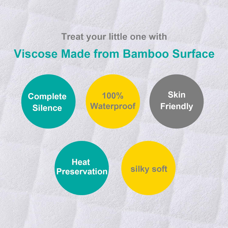 [Australia] - Waterproof Bassinet Mattress Pad Cover Compatible with Baby Delight Beside Me Dreamer Bassinet, 2 Pack, Ultra Soft Viscose Made from Bamboo Terry Surface, Breathable and Easy Care Rectangular for Baby Delight Beside Me Dreamer Bassinet 