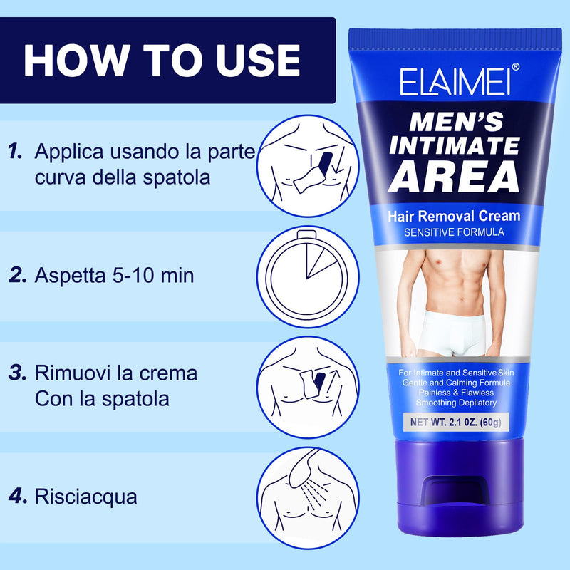 [Australia] - Premium Intimate Hair Removal Cream - Extra Gentle Hair Removal for Men-60g Green 