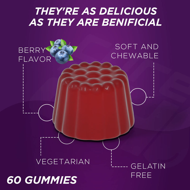 [Australia] - Sambucus Elderberry Gummies for Adults & kids, Black Elderberry Vitamin C and Zinc Supplements, Triple immune support Supplement, 60 chews, Made in USA 