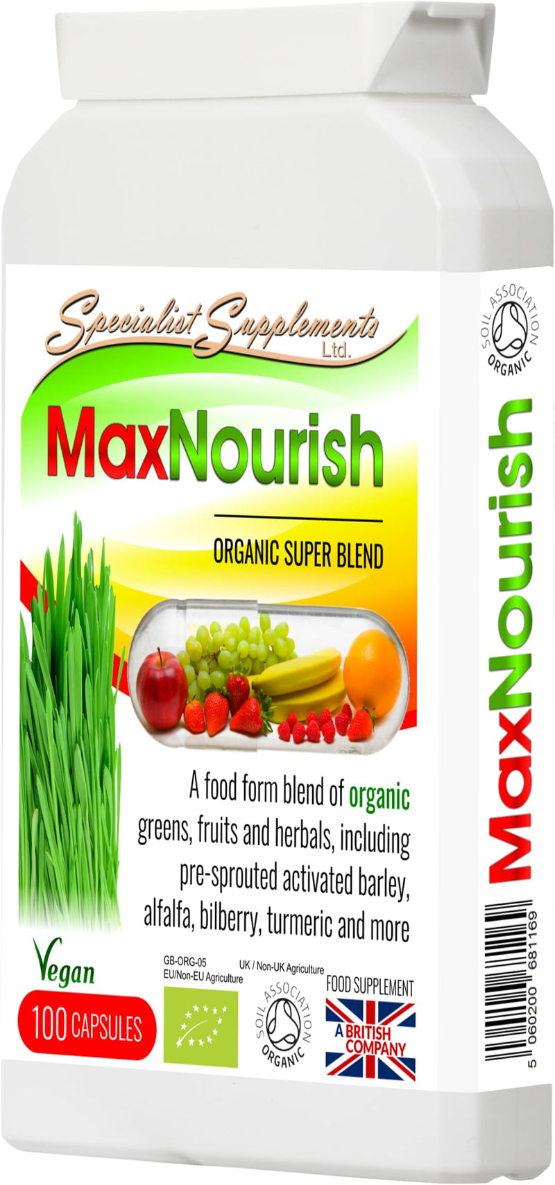 MaxNourish Organic 100 Capsules, (Pack of 1)