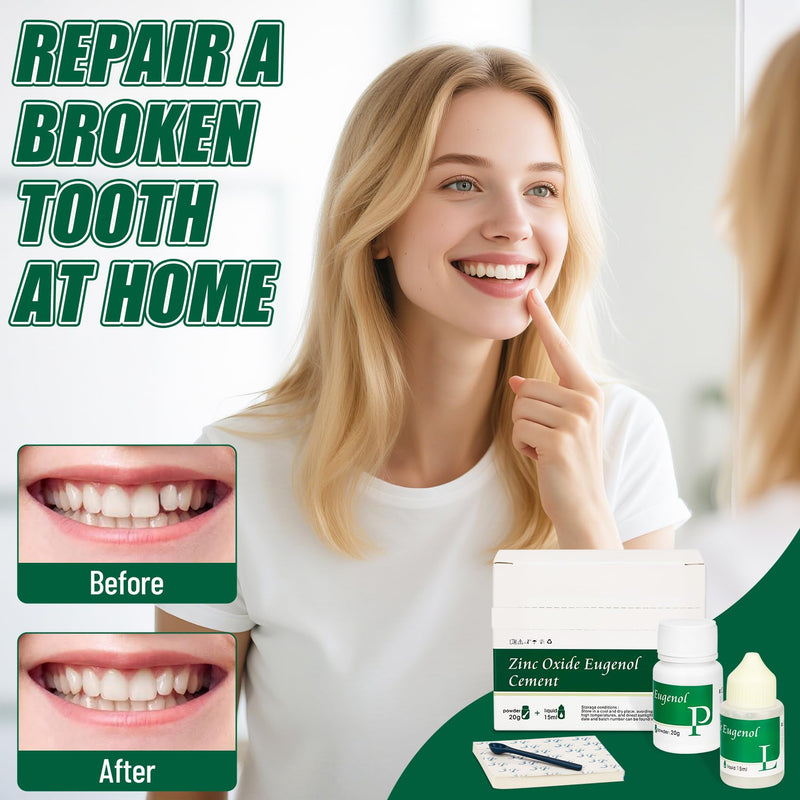 [Australia] - Zinc Oxide Eugenol Cement Dental kit for Fixing Temporary Crowns and Bridges, Keeping Your Smile Intact, Temporary kit 