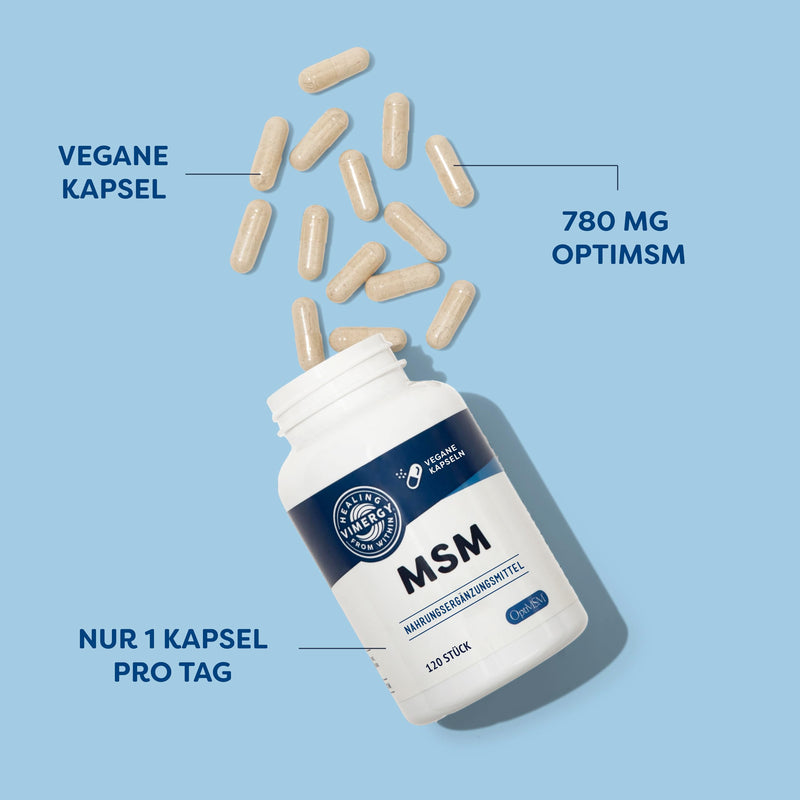 [Australia] - Vimergy MSM 500 mg capsules - MSM capsules with calcium and silica - vegan capsule without gels - GMO and gluten free, no gelatin, kosher (120 pieces) 