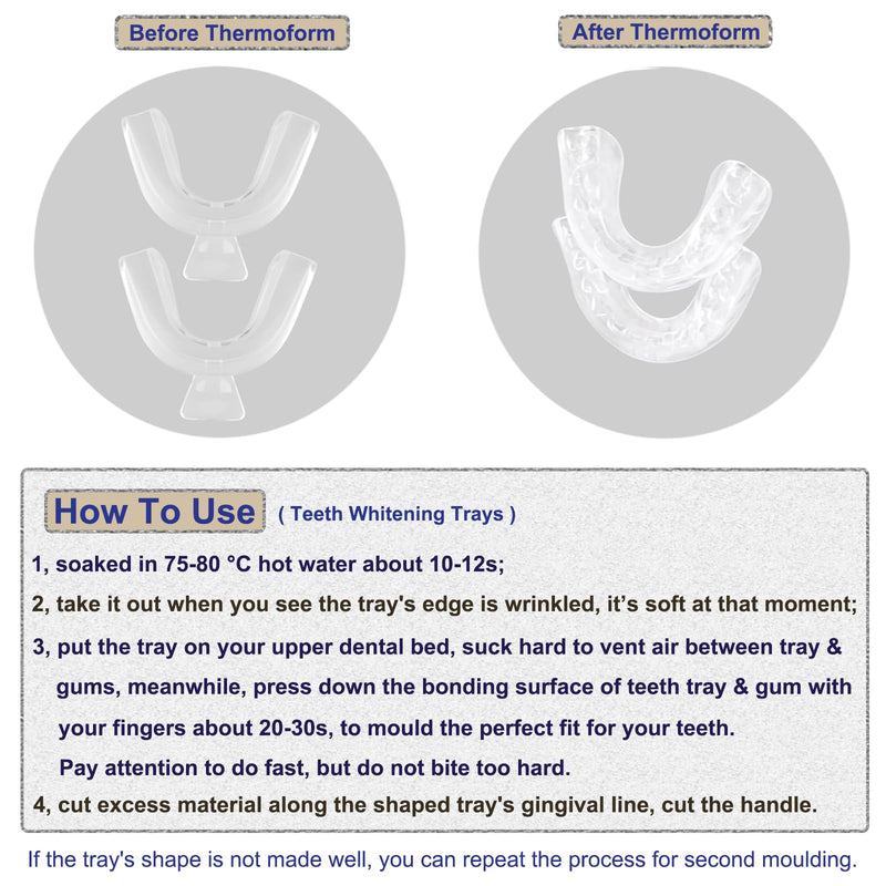 [Australia] - 2PCS Teeth Whitening Trays Kits Mouth Guards, 2 Anti Grinding Mouth Guards and 2 Tooth Boxes, Thermoform Moldable Teeth Whitening Tray, Mouthguards for Stop Teeth Clenching Grinding Bruxism at Night 