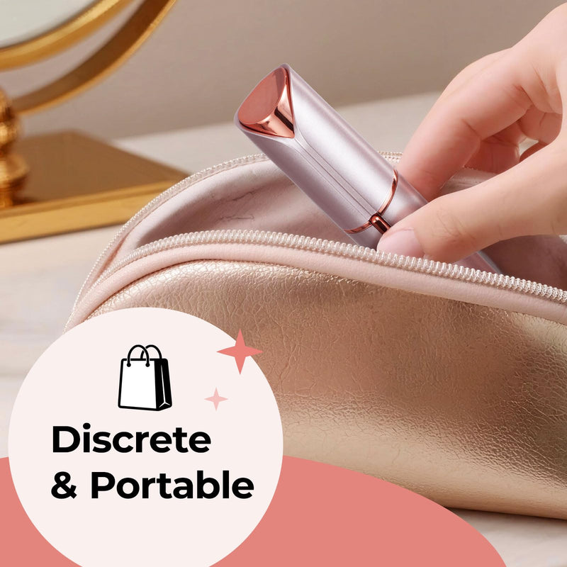 Facial Hair Removal for Women: Electric Face Razor with LED Light - Painless & Instant Results Mini Shaver for Travel Use (Rose Gold) Rose Gold