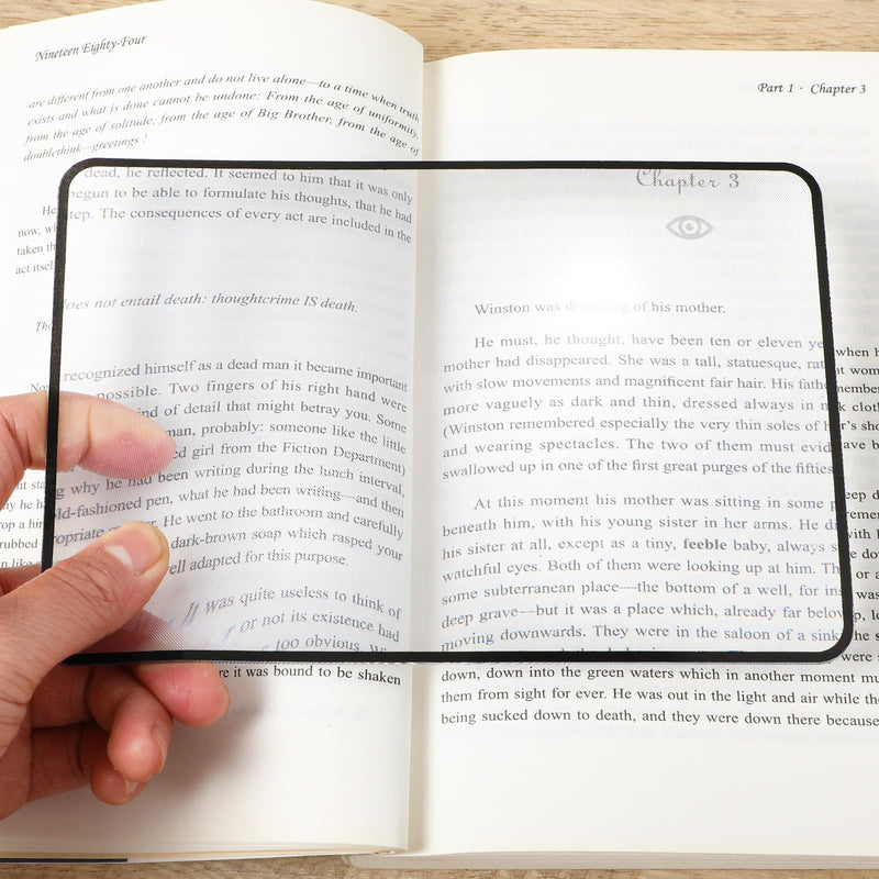 4 Pcs Page Book Magnifying Sheet 3X Handy Size Magnifier Bookmark Card Clear Lightweight Magnifier Flat Plastic Optical Fresnel Lens for People with Low Vision Seniors Reading Small Prints 4