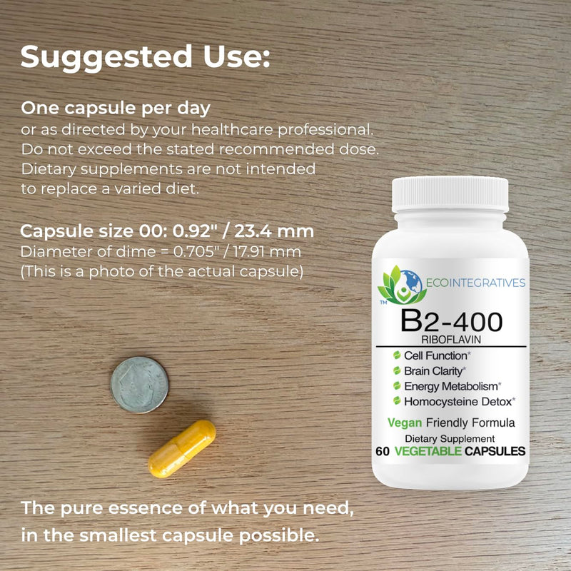 Bio-Innovations Vitamin B2 Riboflavin 400 mg, 60 Vegetable Capsules