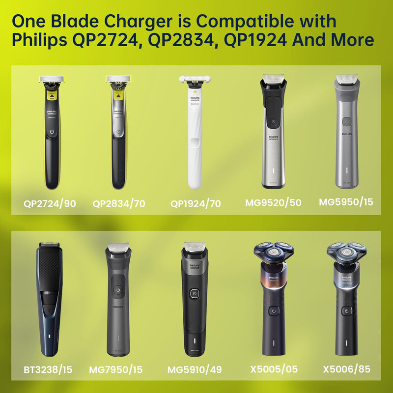 [Australia] - Pack of 2 5V QP2724 charging cable for Philips Norelco shaver One Blade 360 QP2834 QP4530 QP4631 MG7910 MG5910 MG9510 MG9520 X3001 charger cable (NO power supply) 