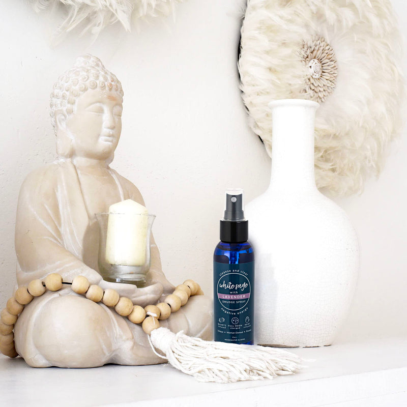 White Sage Smudge Spray for Spiritual Cleansing & Aura Protection, Sage & Lavender Smudging - Cleansing Negative Energy & Protection, Clear Quartz Reiki Energized Aromatherapy Room Mist - 8oz 8 Fl Oz (Pack of 1) White Sage and Lavender