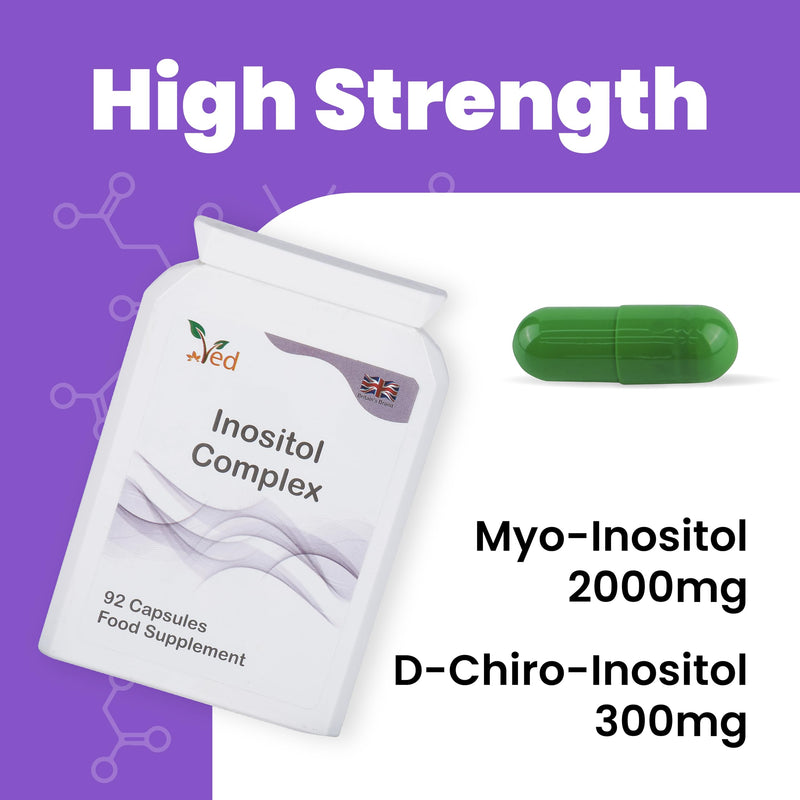[Australia] - Ved Inositol Complex, Myo-Inositol 2000 mg & D Chiro-Inositol 300 mg, Folic Acid 400 mcg & Chromium 100 mcg, 92 capsules (23 day supply) 