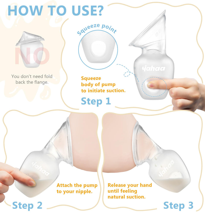 [Australia] - Manual Breast Pump for Breastfeeding Essentials,Colostrum Collector with Spill Free Valve,Cap,Silicone,Clear,4oz Clear/4oz 