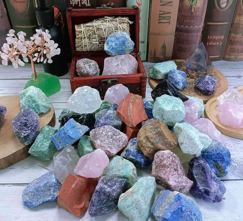[Australia] - Clear Quartz 2" Natural Rough Stones Crystal Large Raw Crystals Bulk Healing Cuarzo Gemstones for Reiki Healing Tumbling Fountain Rocks Wire Wrapping Decoration 4PCS 0.5lb Clear Quartz 0.55 Pound 