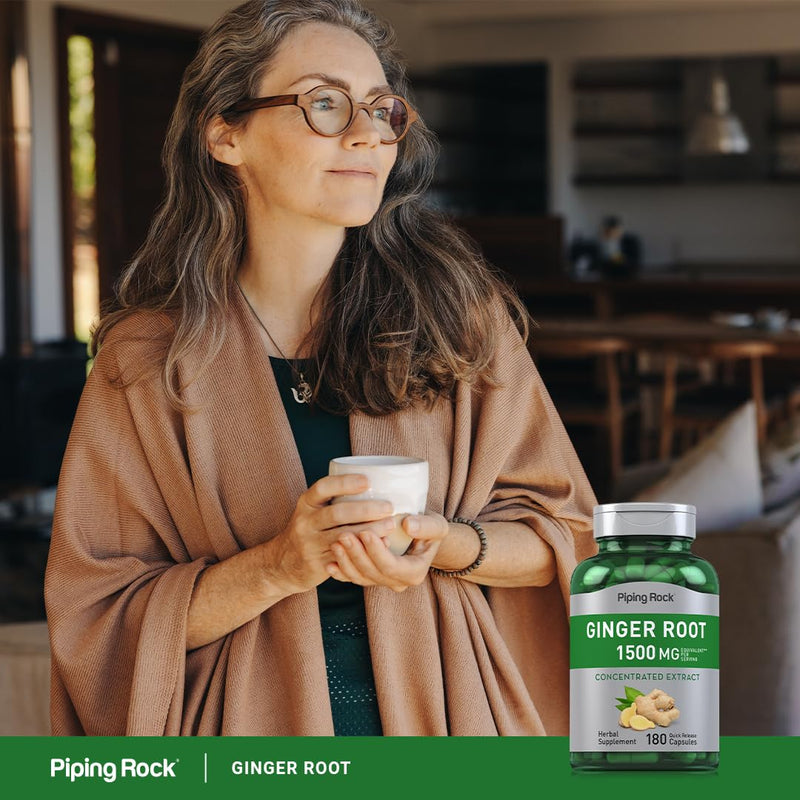 [Australia] - Piping Rock Ginger Root Capsules | 1500 mg | 180 Count | Non-GMO, Gluten Free Supplement 