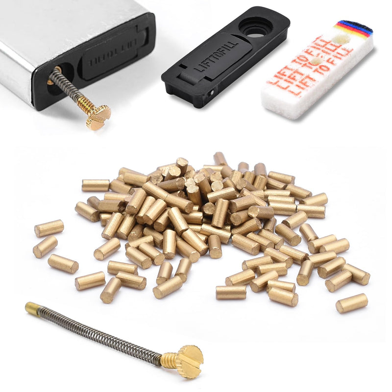 [Australia] - Ultimate Consumption Supplies Package for Petrol Fuel Lighter,Lighter Repair Kit for Flint Stones,Cotton Wick, Flint Spring Rubber Gaskets (A# Forzipo) A# Forzipo 