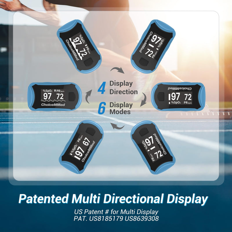 ChoiceMMed C29 Pulse Oximeter - Fingertip Pulse Oximeter Blood Oxygen Saturation Monitor - Large OLED Screen SPO2 Monitor with Lanyard and Carrying Case