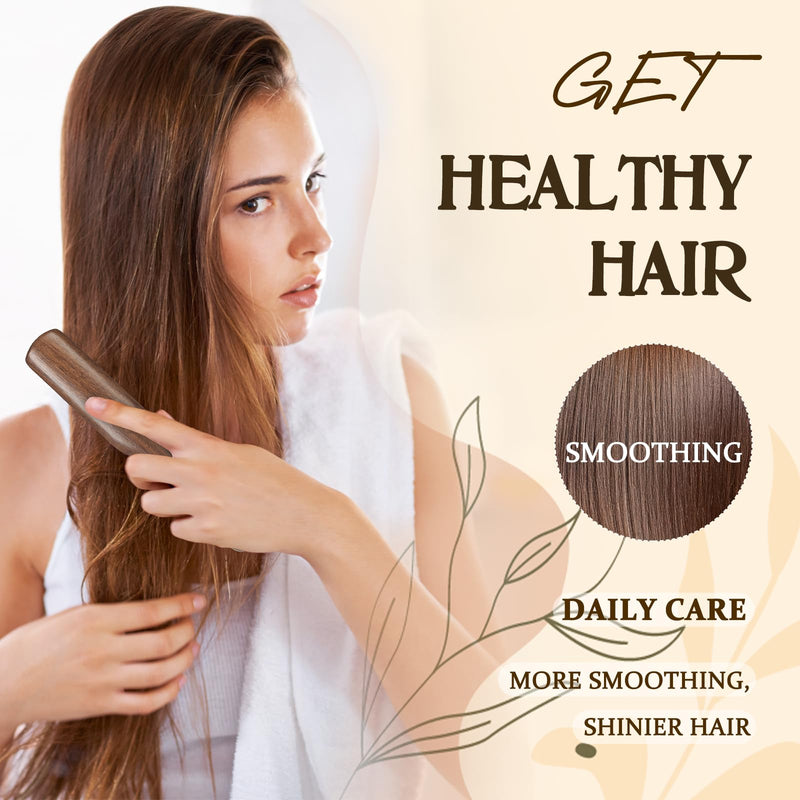 BESTOOL Hair Brush,Boar Bristle Hair Brush With Walnut Wood Handle Slick Back Hairbrush for Smoothing, Sleek, Control,Ponytail,Flyaways & Beard Improving Hair Txture