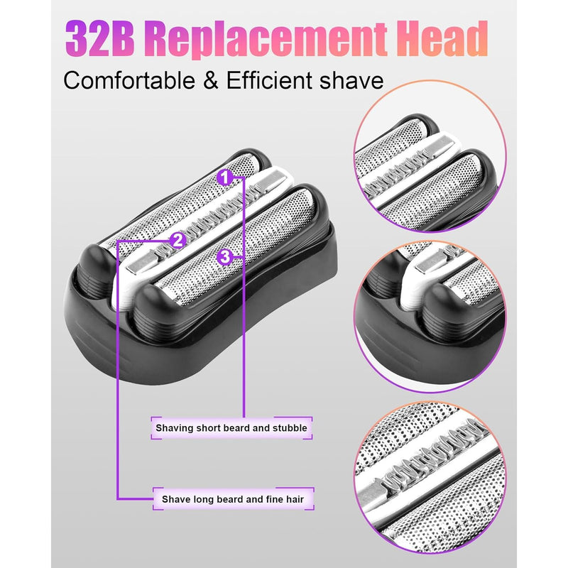 [Australia] - Pack of 2 Series 3 32B razor heads compatible with Br**n S3 3040s 3000s 3050cc 3010s 3070cc 3080s 3090s 310s 3020s 330s 370cc-4 380s-4 