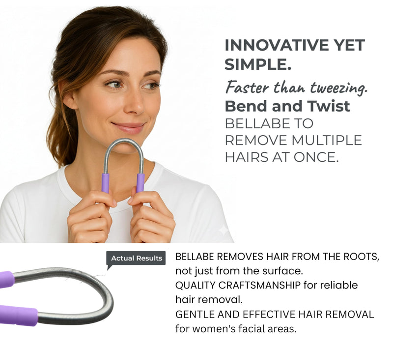 [Australia] - Bellabe Facial Hair Remover for Women, Made in USA, Spring Hair Remover for Face and Chin, Gentle Spring Facial Hair Remover Tool for Facial Hair Removal, Chin Hair Remover for Women Face 