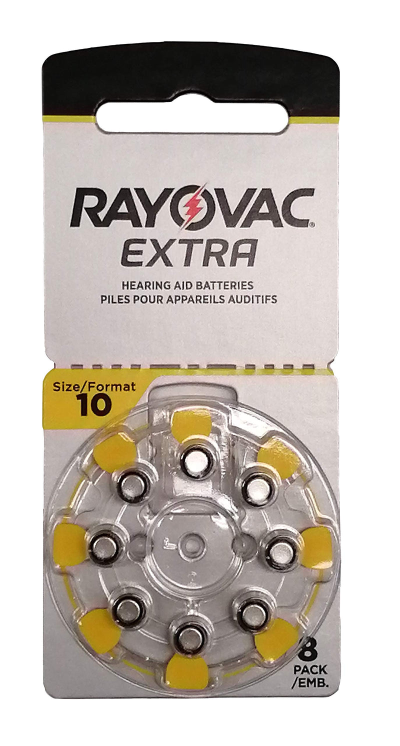 Rayovac Extra Hearing Aid Batteries, Size 10 (80 Total Batteries) 8 Count (Pack of 10)