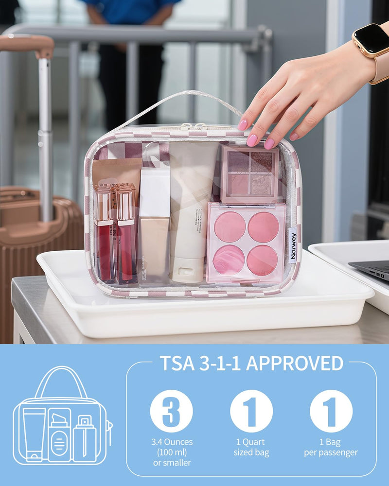 Narwey Hanging Toiletry Bag for Women with TSA Approved Clear Toiletry Bag