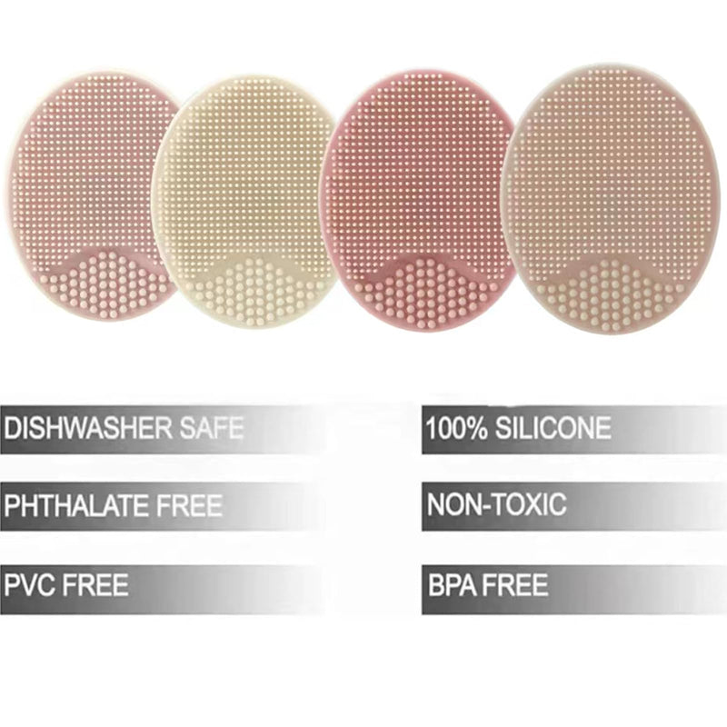[Australia] - PandaEar Baby Cradle Cap Brush, Silicone Baby Bath Brush Massage Brush Set for Dry Skin, Cradle Cap, and Eczema, 4 Pack (Pink) Pink 
