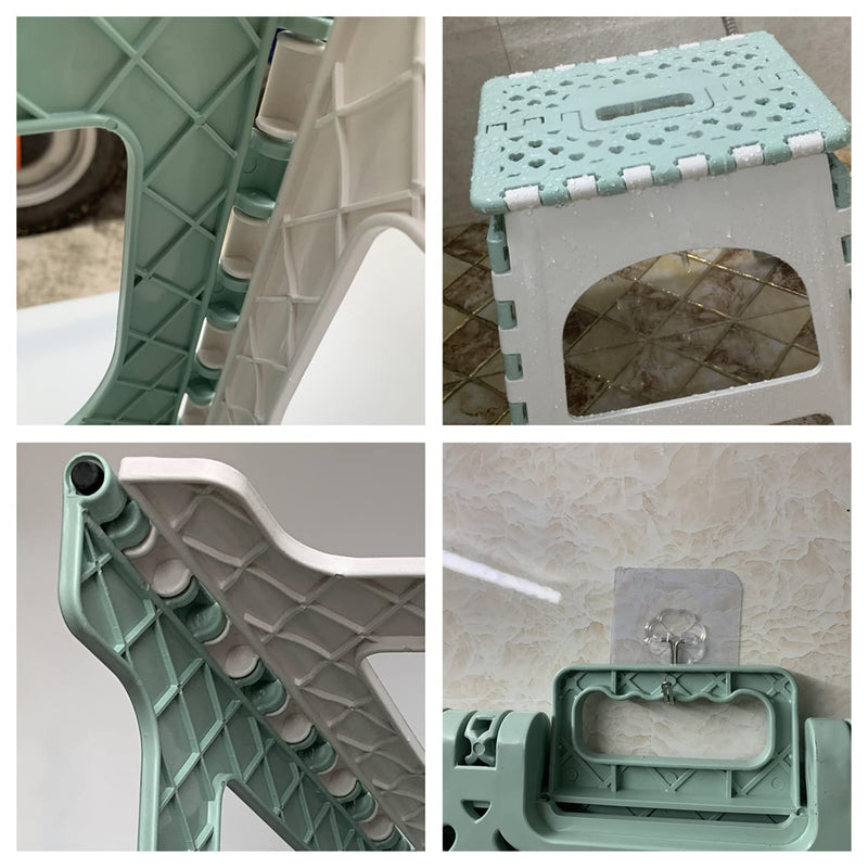 [Australia] - Shower Stool for Inside Shower Shaving Legs, Foldable Shower Small Shower Stool, Waterproof Plastic Corner Shower Foot Rest, Pedicure Stand Foot Rest,Green Green 
