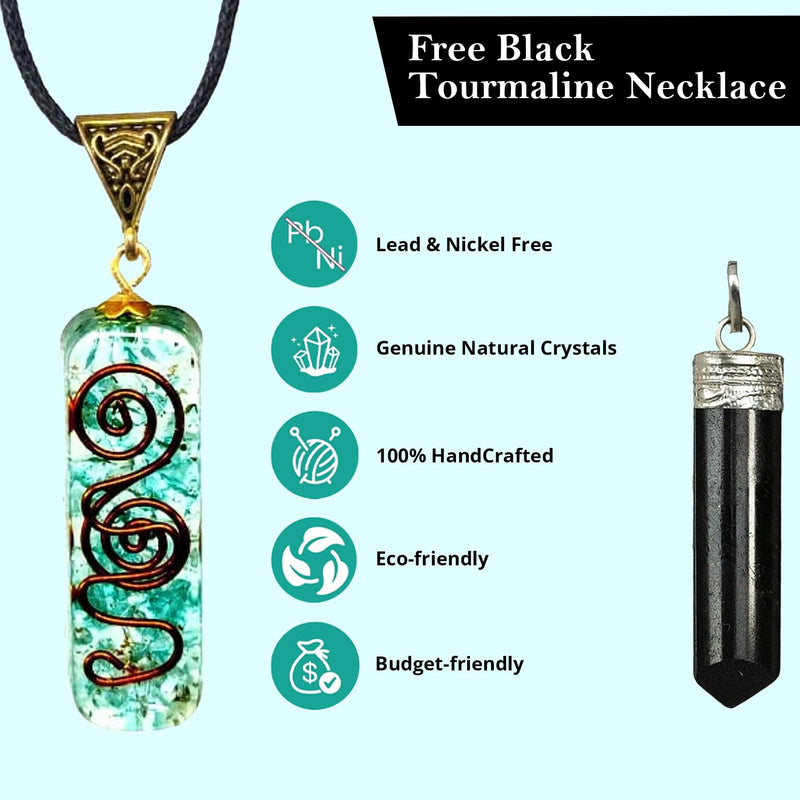 [Australia] - Art of Creation Crystal Chakra Gemstone Necklace Pendant | EMF Protection | Energy Generator | (Blue) 