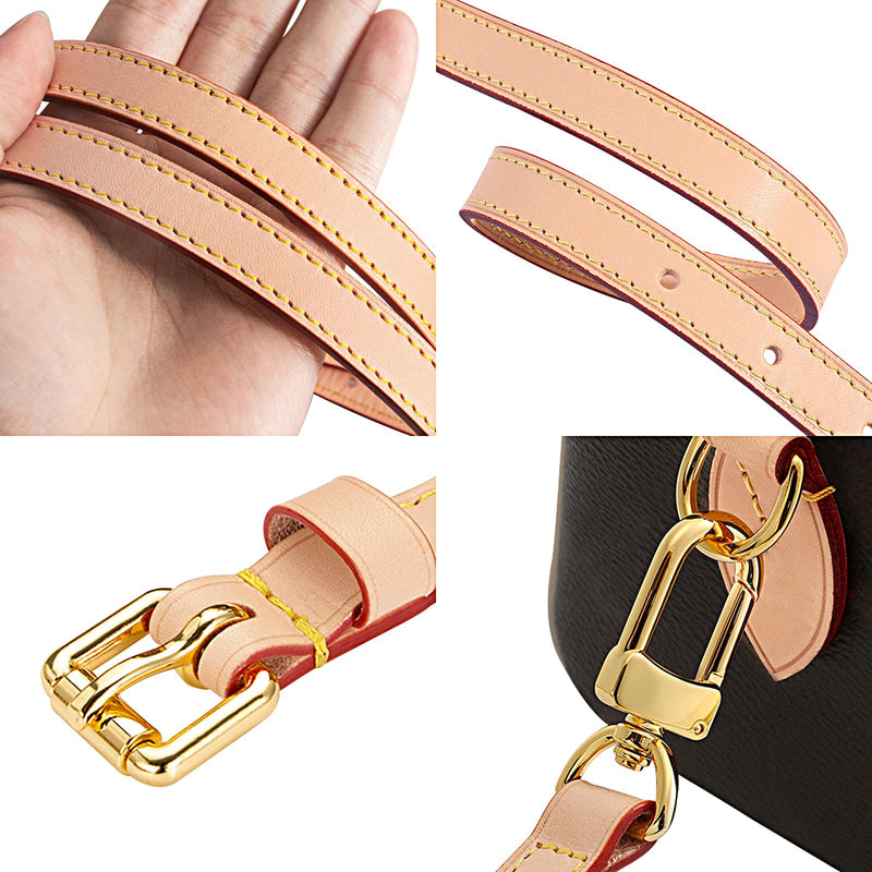 Genuine Vachetta Leather Strap Replacement Adjustable Crossbody Handbag Shoulder Purse Strap for Speedy Bags(APRICOT-Width:0.7in,Adjustable Length:39.4-47.2in) Apricot-width:0.7in&adjustable Length:39.4-47.2in