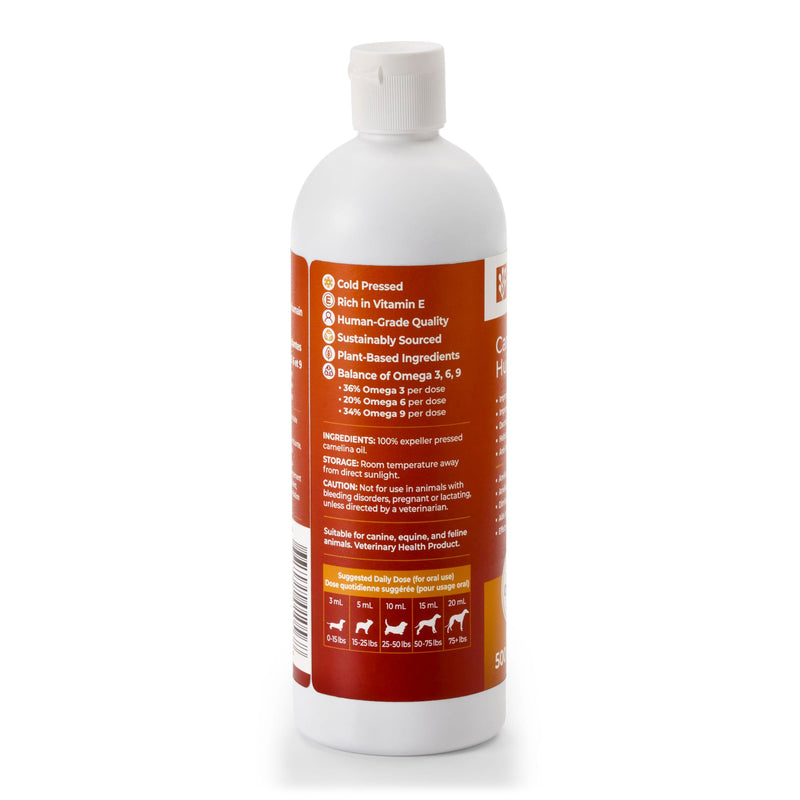 Camelina Oil 500 ml Bottle | Omega 3 Oil Supplement for Equine, Canine and Feline Joint, Coat and Skin Health - PawsPlanet Australia