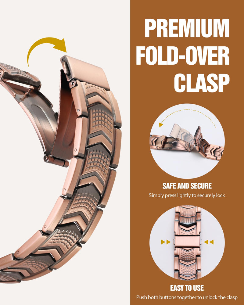 [Australia] - Jecanori Copper Bracelet for Men, 3X Strength Magnetic Bracelets for Men Shield 