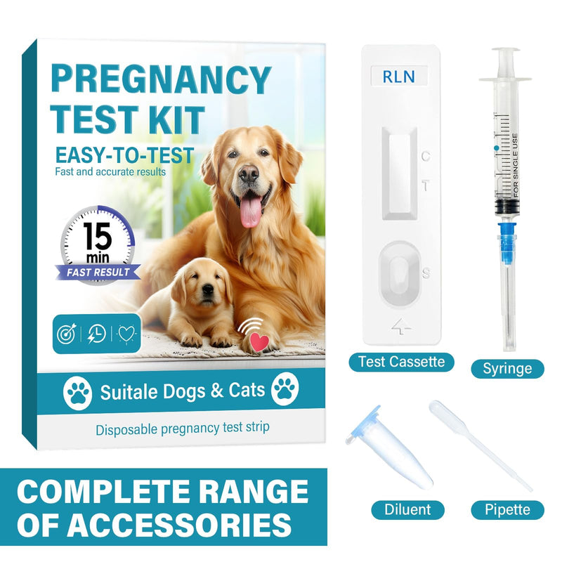 Dog Pregnancy Test, Convenient Pet Pregnancy Test at Home, Fast and Accurate Pregnancy Self Test Strips for Dog & Cat, Disposable White