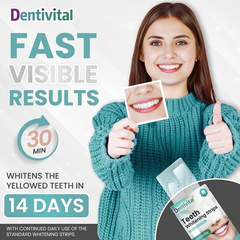 [Australia] - Teeth Whitening Strips, 60 Strips (30 Treatments) – Zero Sensitivity Whitening with Enamel Strengthening & Gum Revitalization – White Strips for Deep Stain Removal with Dry Non-Slip Technology 