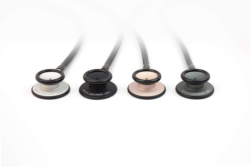 [Australia] - ADC 619CHM Adscope Lite Model 619 Ultra Lightweight Clinician Stethoscope with Tunable AFD Technology, Champagne Finish with Black Tubing 