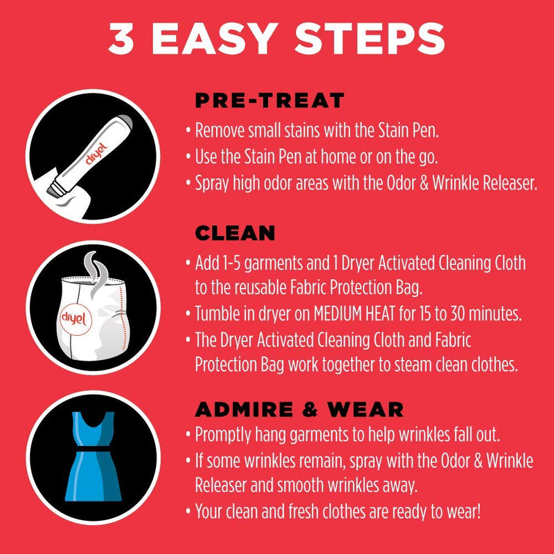 [Australia] - dryel At-Home Dry Cleaner Refill Kit, Gentle Laundry Care for Special Fabrics and Dry-Clean-Only Clothes, 10 Loads Refill Kit, 10 Load 