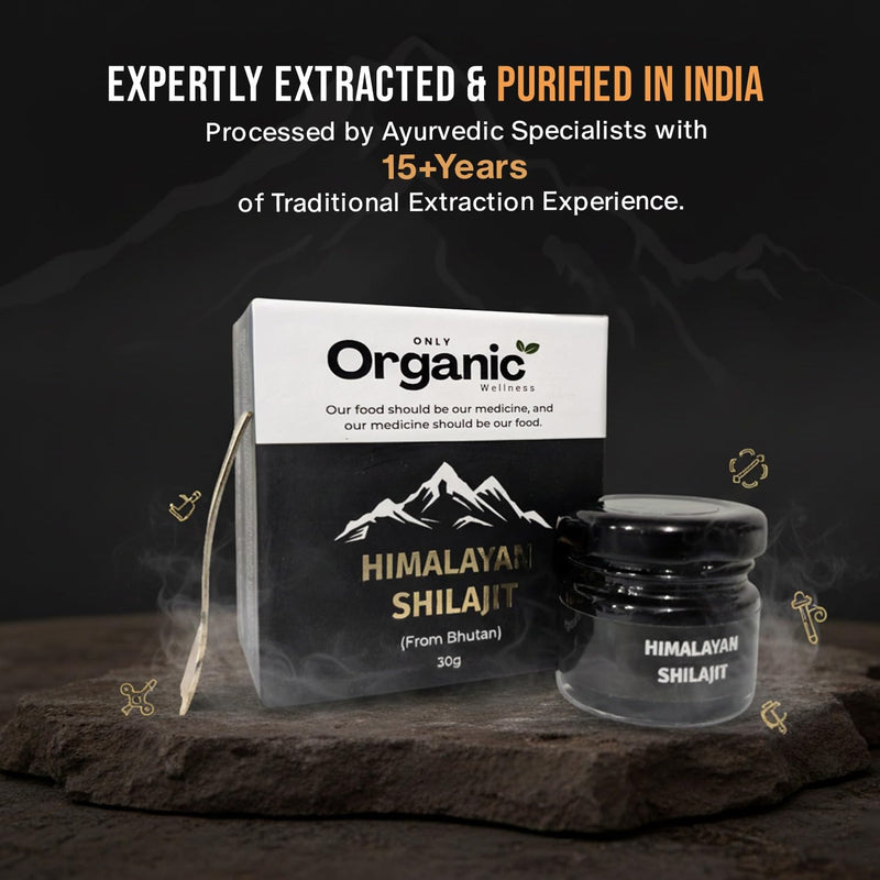 Original Himalayan Shilajit (from Bhutan) 30g - Gold Grade 100% Pure, Rich in Fulvic & Humic Acid, Minerals, Immune System & Vitality Booster, Vegan (Pack of 1)| Only Organic Wellness Shilajit Resin
