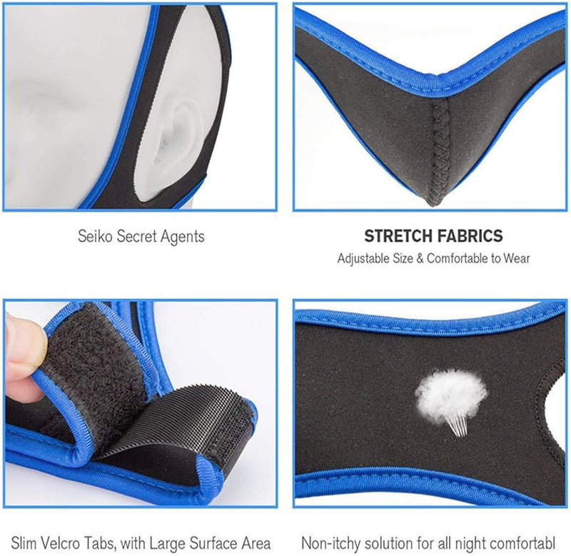 [Australia] - 2PCS Veralabs Airflow Jaw Strap, Anti Snoring Devices, Anti Snoring Chin Strap, Adjustable Breathable Chin Strap for Men and Women Sleeping, Simple and Effective Stop Snoring Solution 