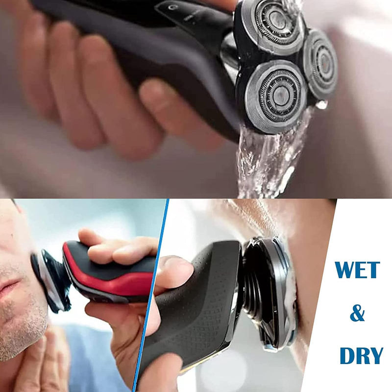 SH60/72 Replacement Head Compatible with Philips S6000 Razors, SH60 Replacement Blades Compatible with Norelco Series 6000 Shaver, SH60 Shaving Head Replacement for S6880/81, S6810/82, S6850/85 3 Count (Pack of 1)