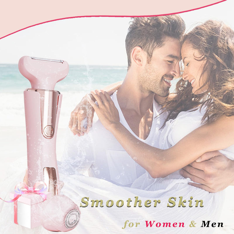 [Australia] - Bikini Trimmer for Women 3 in 1 Body Shaver | No Nick Replaceable Dual Heads | Rechargeable Electric Razors for Pubic Hair with LCD Display | Women's Bikini Area, Face, Legs & Underarms Trimmer 