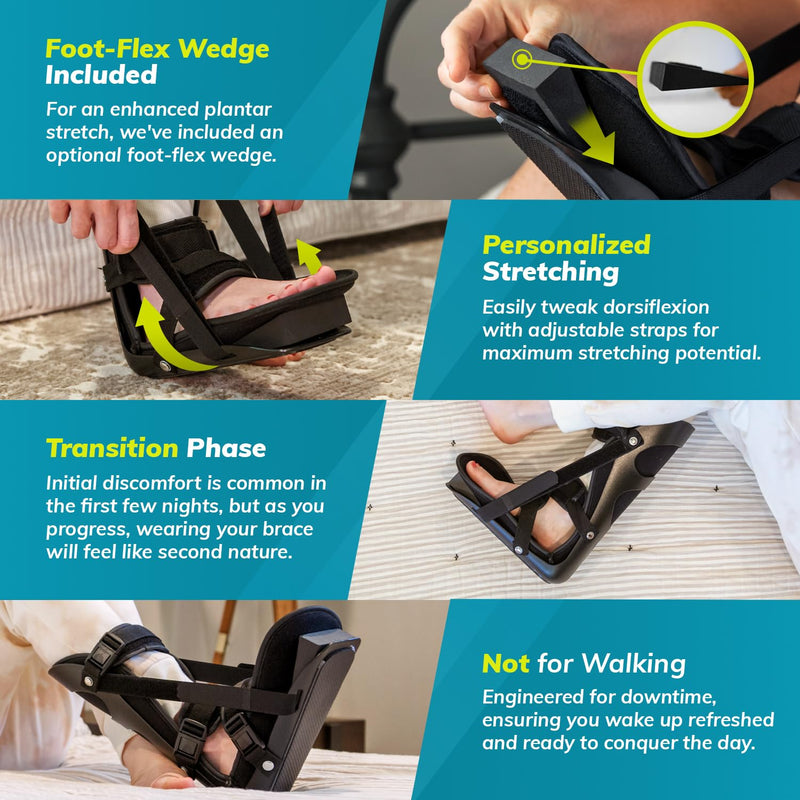 [Australia] - BraceAbility Sleeping Stretch Boot - Plantar Fasciitis Night Foot Splint Adjustable Achilles Tendonitis Brace for Fascia, Tendon and Calf Stretching, Heel and Bone Spur, Arch Pain Treatment (Medium) Medium 