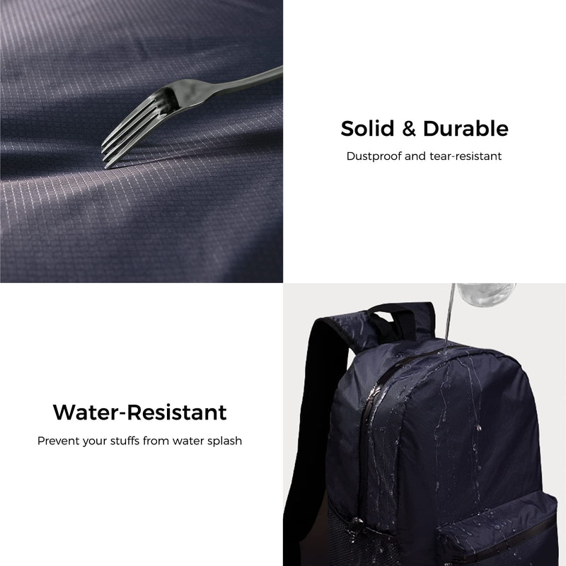 pack all Travel Foldable Bag Bundle | 20L Packable Backpack & 32L Duffel Bag (Navy Blue)