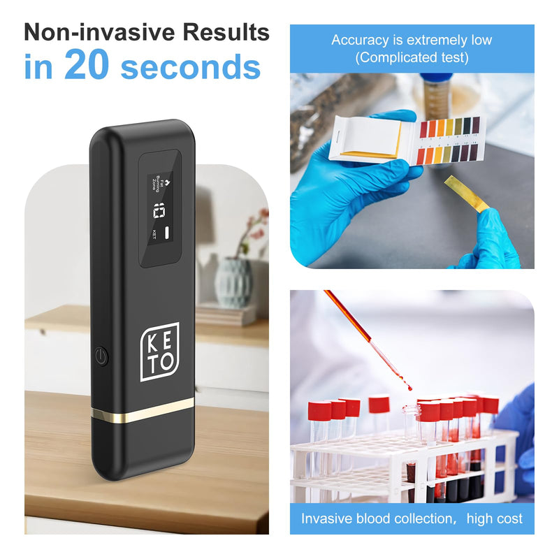 Ketosis Meter - Monitor Your Ketosis Status, Professional Ketone Breath Analyzer Portable Rechargeable Ketone Breath Tester Home Ketone Breath Testing - Ketone Breath Meter for Testing ketosis
