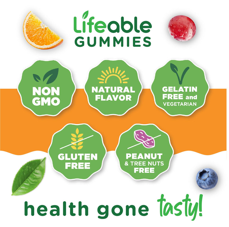 [Australia] - Lifeable Vitamin E Gummies | 400 IU | Great Tasting Vitamin E Supplements | Skin, Eye Health and Immune Function Support | VIT E for Adults, Men, Women | 90 Gummies 
