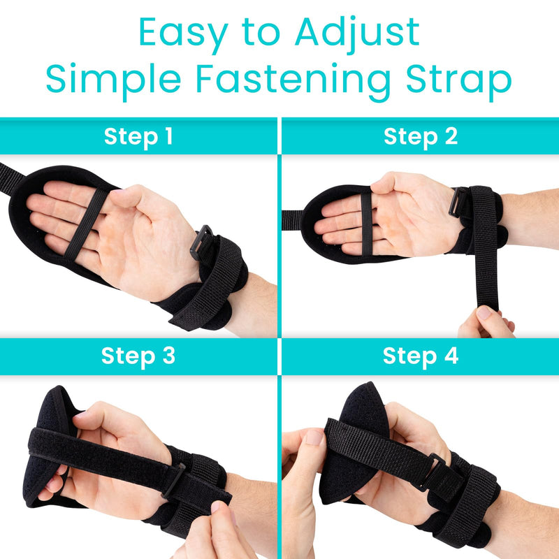 Vive Stroke Hand Brace - Rehabilitation Splint Glove for Elderly Patients - Finger Therapy Recovery Equipment - Physical Aid for Active Grip Support & Stability for Hemiplegia, Quadriplegic, Paralysis