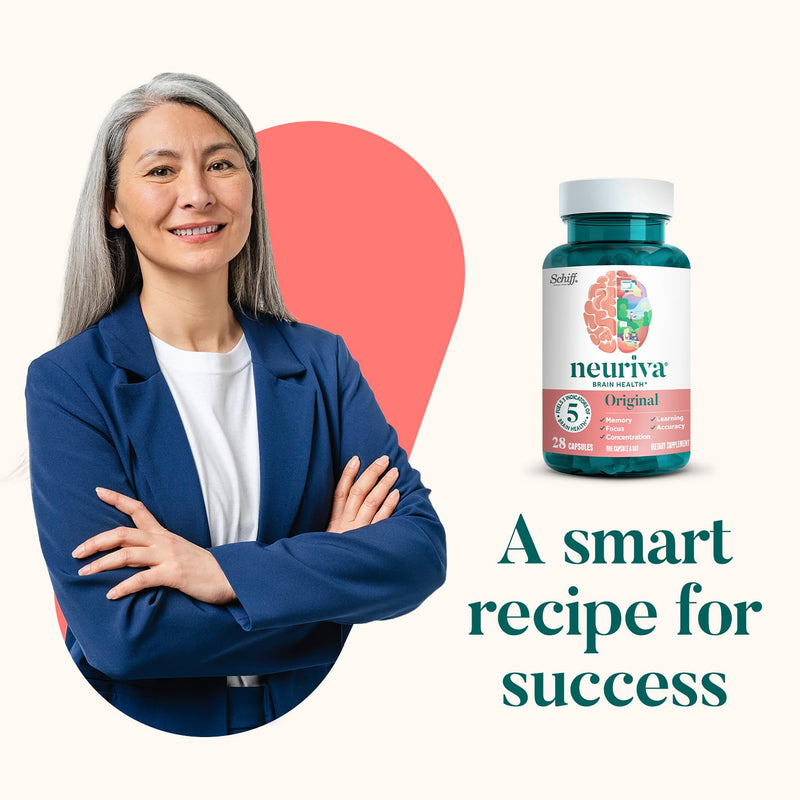 [Australia] - NEURIVA Original Decaffeinated Clinically Tested Nootropic Brain Supplement for Memory, Focus & Concentration, NeuroFactor & Phosphatidylserine, 28ct Capsules 