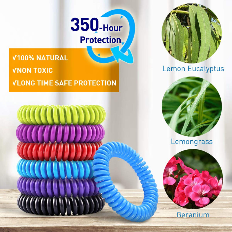 [Australia] - 20 Pack Mosquito Bracelets with 4 Patches - Waterproof Wrist Bands for Kids & Adults, Natural Deet-Free Resealable 